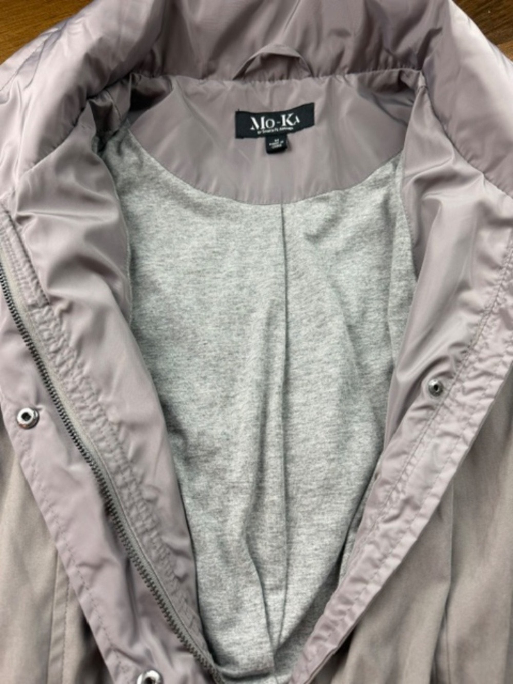 Mo-Ka by Santa Fe Apparel Lightweight Anorak Rain Jacket Grey Medium - Picture 4 of 12